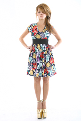 V-neck Peek-a-boo Back Dress